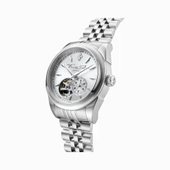 Hot Automatikuhr mit 36 mm und Lilienemblem silberfarben Damen Uhren|Damenuhren